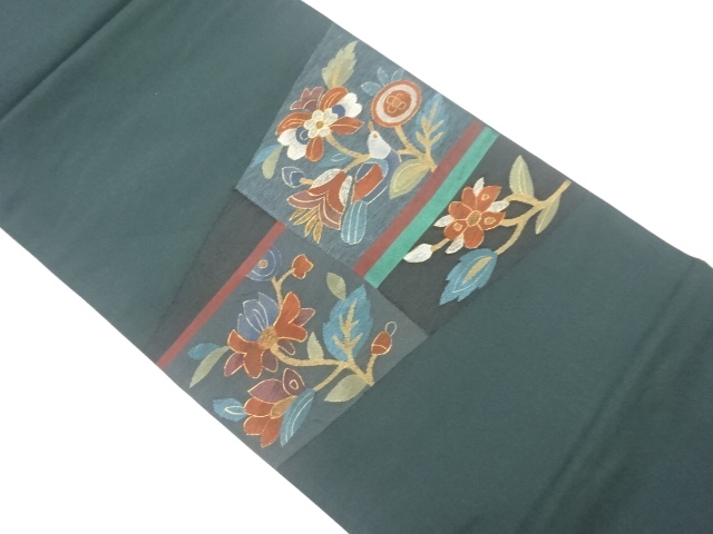 JAPANESE FUKURO OBI / WOVEN FLORAL PLANTS